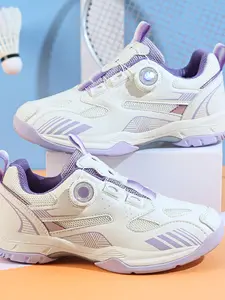Lightweight Women's Badminton Training Shoes, Rotating Buckle Design, Breathable and Comfortable, Suitable for Teenage Girls, All Seasons