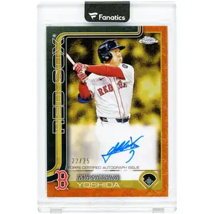 Masataka Yoshida Boston Red Sox Autographed 2025 Topps Gilded Chrome Orange/Gold Refractor #CGA-MYA #22/25 Card - Fanatics Authentic Certified