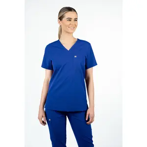 Rose One-Pocket Womens Galaxy Blue Scrub Top