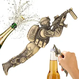 Creative Special Forces Soldier Bottle Opener, Retro Metal Stainless Steel Beer Cap Remover, Cool Bar Accessory for Man Cave, Perfect Father's Day Gift for Dad Husband Beer Enthusiasts