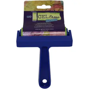 4-Inch Rubber Brayer for Printmaking, Scrapbooking, Paper Crafts, Home Decor & More - Blue & Green