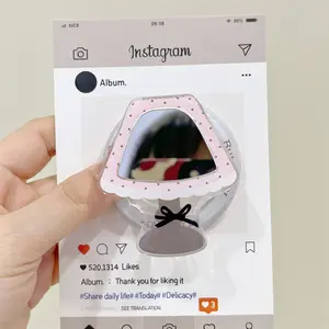 Korean Cute 3D Table lamp Makeup Mirror For Magsafe Griptok Holder Phone Finger Ring Stand Support For iPhone 16 Girl Bracket