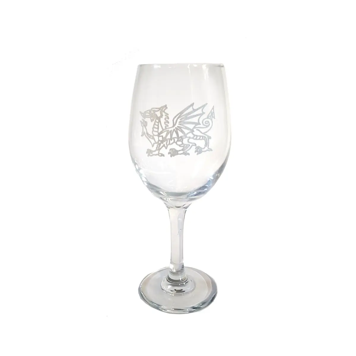 Lyoncraft WIWD01 18oz Long Stem Wine Glass, Laser Engraved Welsh Dragon Design, Dishwasher Friendly for Enhanced Wine Enjoyment