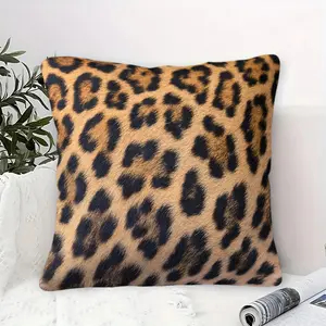 Leopard Print Throw Pillow, Couch Cheetah Cushion, Luxury Animal Print Accent Pillow (Includes Pillow Core), Modern Decorative Square Throw Pillows for Home Living Room Bedroom Bed Cushion Outdoor