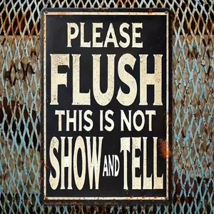 Vintage Style "Please Flush" Iron Sign, Rustic Wall Art for Bathroom, Home, Office, Bar - Ideal Housewarming Gift, Office Restroom Decor, Distressed Finish, Easy Installation, Bathroom Decor, Perfect for Room Decor