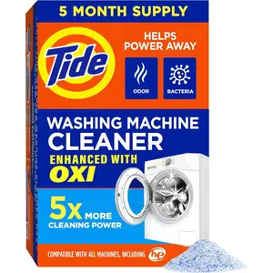 Machine Cleaner by Tide, Washer Machine Cleaner with Oxi for Front and Top Loader Washer Machines, Deep Residue & Odor Eliminator, 5 Month Supply (Packaging May Vary)