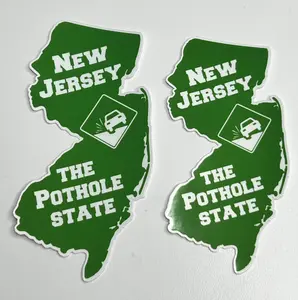 New Jersey The Pothole State 4” Sticker Set of 2
