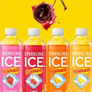 Sparkling Ice STARBURST Strawberry Watermelon Lemon Cherry Orange Zero Sugar Flavored Sparkling Water with Vitamins Antioxidants Low Calorie 17 fl oz Bottles Pack of 12