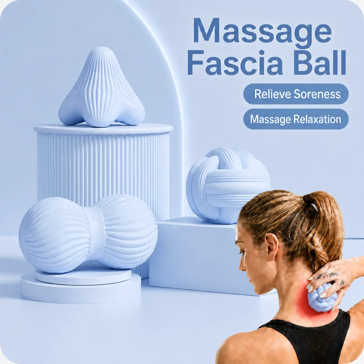 3-Piece Silicone Peanut Ball Set - Dual-Use Lacrosse Massage Balls, Trigger Point Deep Tissue Tool, Foam Roller Alternative for Back Muscle & Fascia Relaxation, Sports Fitness Accessory, Pink 3-Piece Set, Massage Relaxation