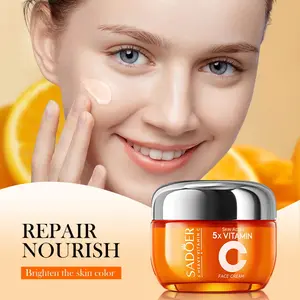 SADOER Korean Cream with 5X Vitamin C Hydrating Glowing Repairing Face Cream for Fine Lines Facial Moisturizer