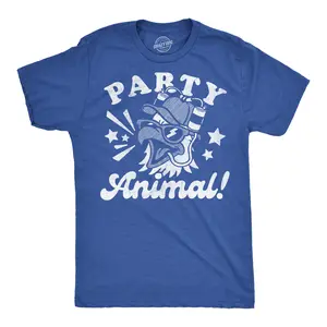 Mens Funny T Shirts Party Animal Bald Eagle Sarcastic Fourth Of July Graphic Novelty Tee for Men Mens Funny T Shirts Cool Vintage Fashion T-Shirt Gift Classic Menswear Patriotic Apparel for Men Funny Animal Royal -