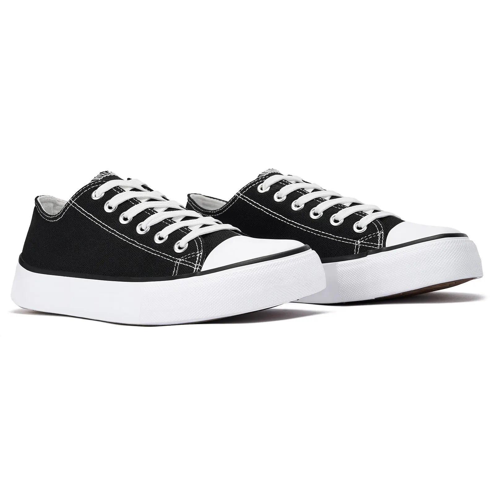 #TikTokShopDealsForYouDays AKK Women's Black Low Top Wide Toe Canvas Shoes - Breathable Lightweight Casual Sneakers with Non-Slip Sole & Soft Cushioned Insole for Everyday Wear Comfortable Classic Lace-Up Runner Trainer outdoorfun #Summerwins