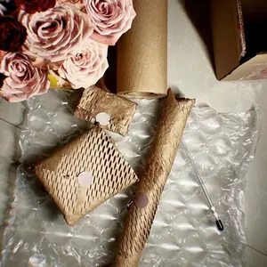 1 roll high-quality embossed honeycomb filling wrapping paper, available in various sizes, suitable for transportation and gift protection, texture appearance, solid cushioning, foam cushioning packaging materials, holiday party gift wrapping paper