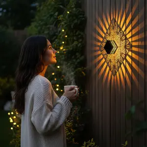 Solar Outdoor Projector Lights Wall Lights IP65 Waterproof,Suitable for Yard, Garage, Porch, Pool,Garden,Barn,Patio Outdoor Decorative Lights, Patio Lighting, Solar Powered Lighting landscape lamp
