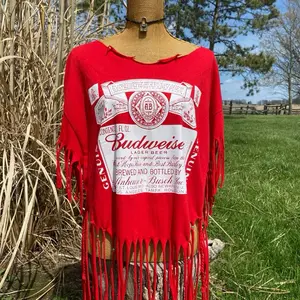 Custom Budweiser Charm Fringe Tee XL