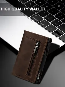Anti RFID Blocking id Credit Card Holder Wallet Men Luxury Metal Money Cardholder Case Aluminium Slim Thin Minimalistic Wallet RFID Blocking Wallets
