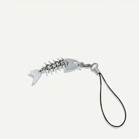 Fish Bone Design Metal Phone Lanyard, Creative Fish Bone Phone Pendant, Mobile Phone Strap, Cell Phone Strap, Phone Chains, Cell Phone Charms, Phone Accessories for Women & Men