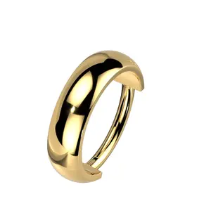 Thick Domed Cuff Hinged Segment Ring  - G23 Implant Grade Titanium