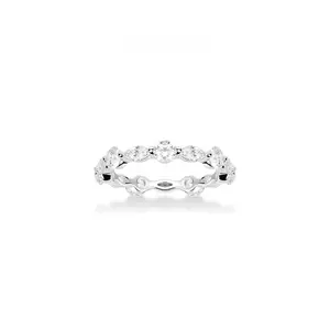 VAMERAY #3264 5 Carat Alternating Round Brilliant Marquise Cut Prong-Set Ring