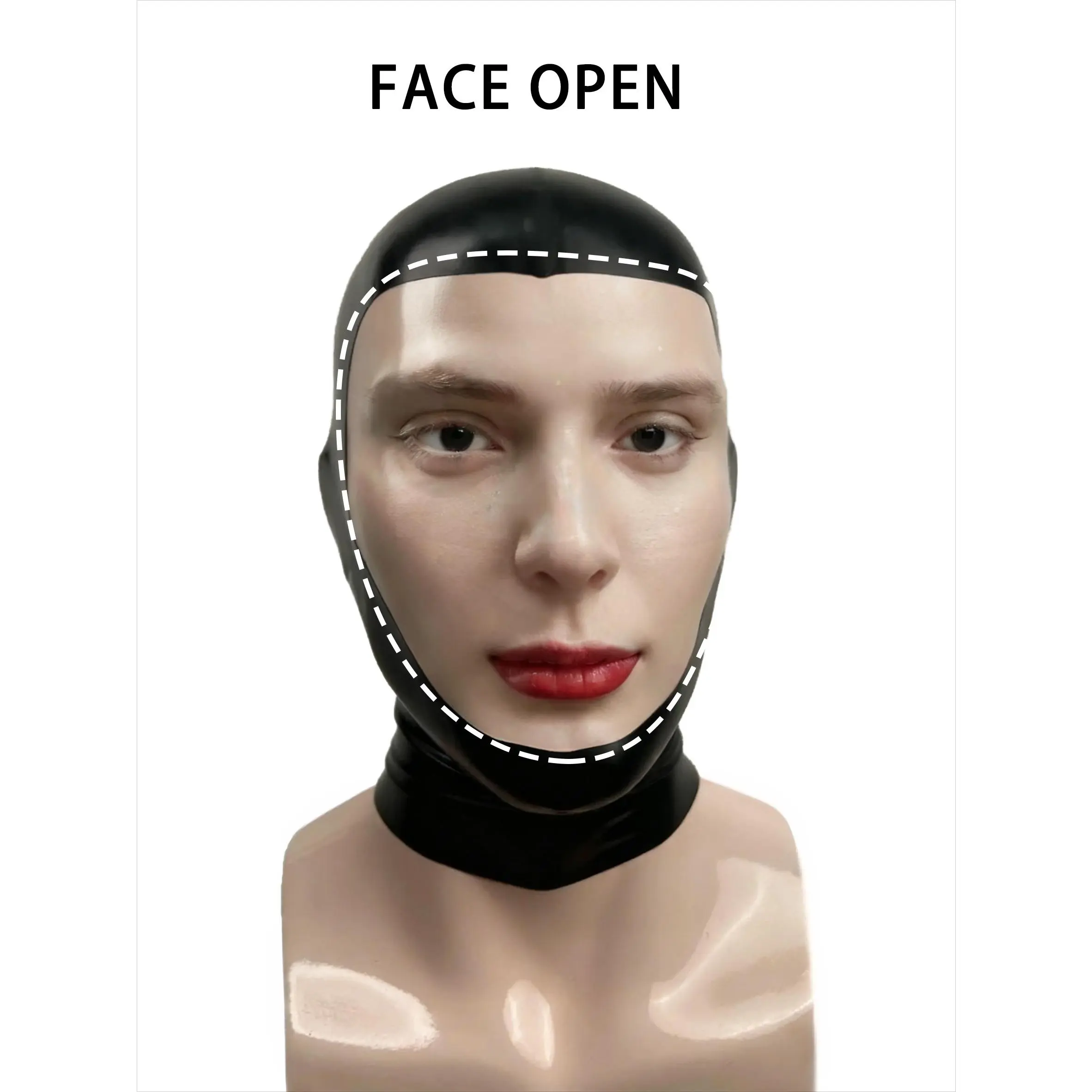 Latex hood cosplay Cap Costume Accessory fetisch seamless 0.4mm chlorined