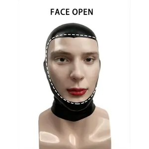 Latex hood cosplay Cap Costume Accessory fetisch seamless 0.4mm chlorined