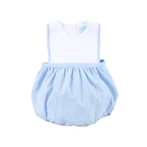 Light Blue Windowpane Sun Bubble - Sweet Outfit for Baby & Toddler Boys