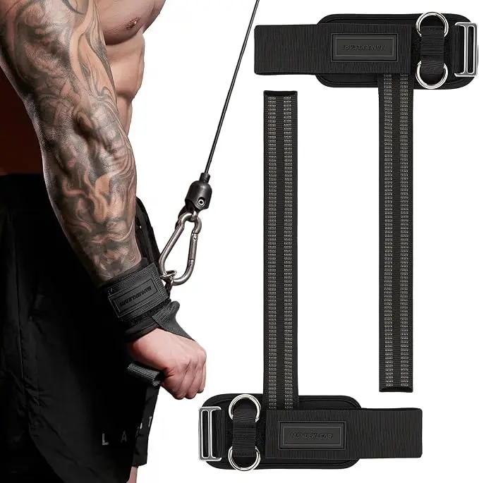 Wrist Straps for Weightlifting, Gym Lifting Straps with D Rings for Cable Machine,Weight Lifting Wrist Wraps for Men Women