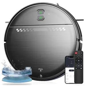 GOOVI Robot Vacuum Cleaner and Mop Combo with App Wifi and Remote Control Robotic Vacuums, Black GOOVI