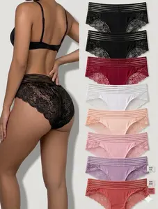 6/8 Pack Tummy Control Sexy Comfort Cotton Crotch Underwear High Waist Stretchy Soft Fabric Breathable Fashion Womens Seamless Panties For Everyday