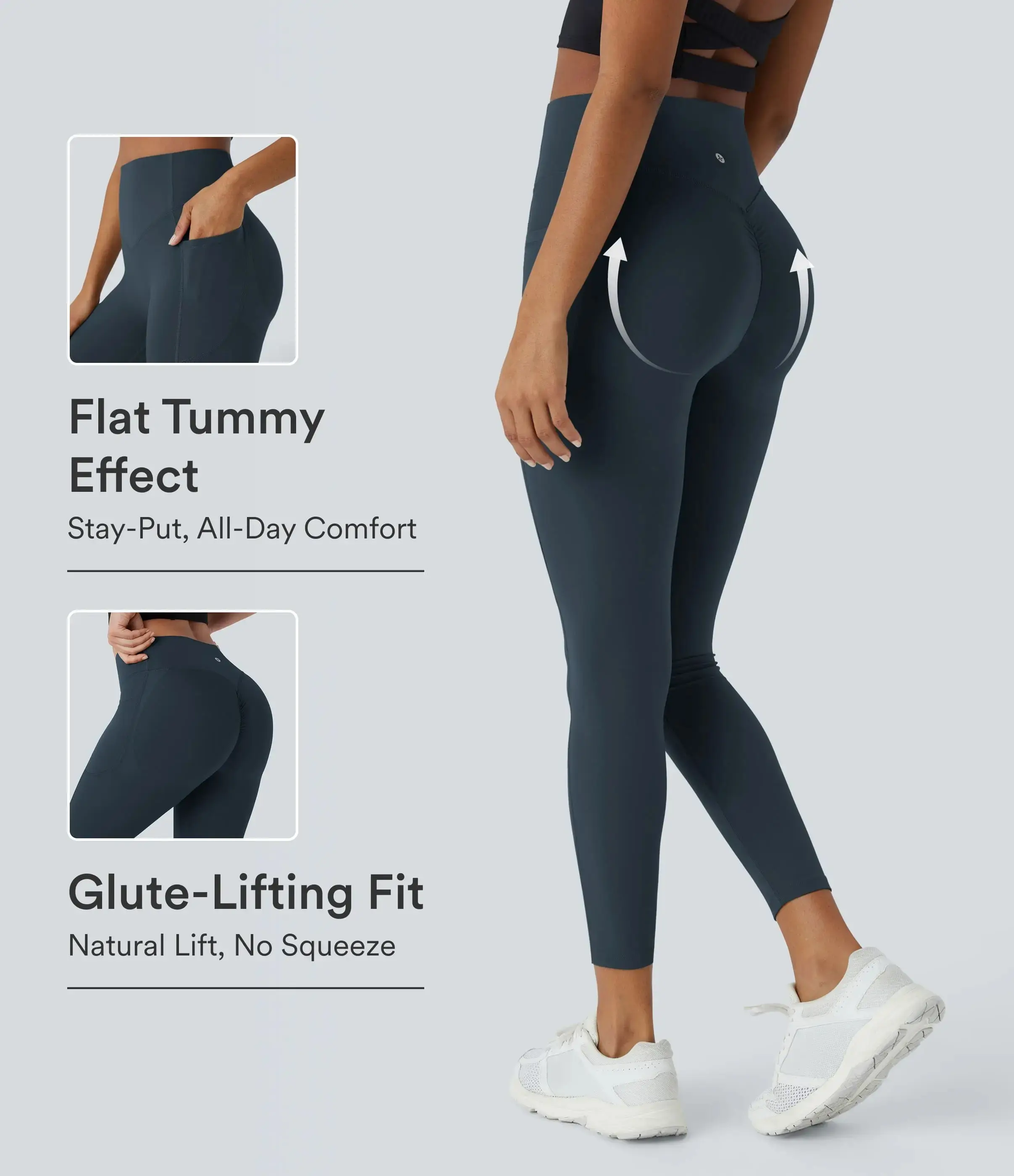 2026 Women's High Waisted Scrunch Butt Lifting Tummy Control Pocket Shaping Training Leggings Activewear Bottoms Outfits
