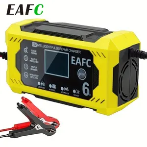 US Plug 12V 6A Car Battery Charger for Summer Gift Car Battery Maintenance Tool, Intelligent Pulse Repair Charger for Car Truck Motorcycle, Automotive Tire Inflator