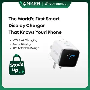 Anker Smart Display Charger, Anker Nano 45W Fast Charging USBC Charger with Smart Recognition, Built-In Care Mode, Compact with 180° Foldable Plug, for iPhone 17/16/15 Series, MacBook, Apple Watch