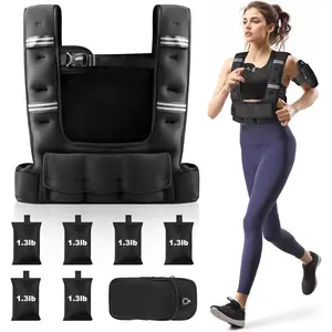 Walking Home Workout Weighted vest for BEGINNERS Adjustable Weighted Vest Woman, 4-12lb/10-18lb Weight Vest with 6 Removable Weight Bags and Pocket |   Weight Vest Men and Women for Walking, Running, Weight Loss, Strength Training