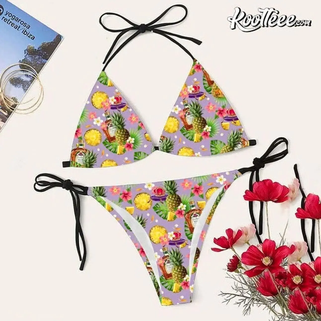 Crown Royal Pineapple Aloha Bikini Set Swimsuit GLL LKV