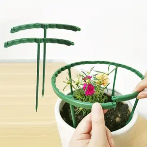 4pcs Plastic Plant Support Pile Frame, 9.84in Semicircle Fixed Rod, Indoor Flower Plant Vine Climbing Bracket, Garden Trellis, Greenhouse Arrangement, Garden Supplies