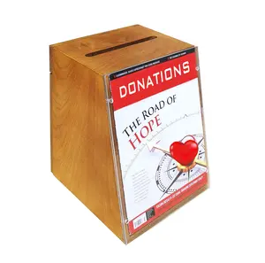 FixtureDisplays® Donation Box Tithing Box Suggestion Ballot Box Fund-raising Box with 8.5x11" Acrylic Sign Holder 21275-MO-NEW-NF