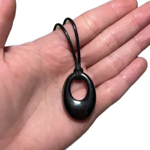 Empath’s Hematite Necklace Oval Shape Daily Grounding and Energy Shielding Absorbs Negative Energy