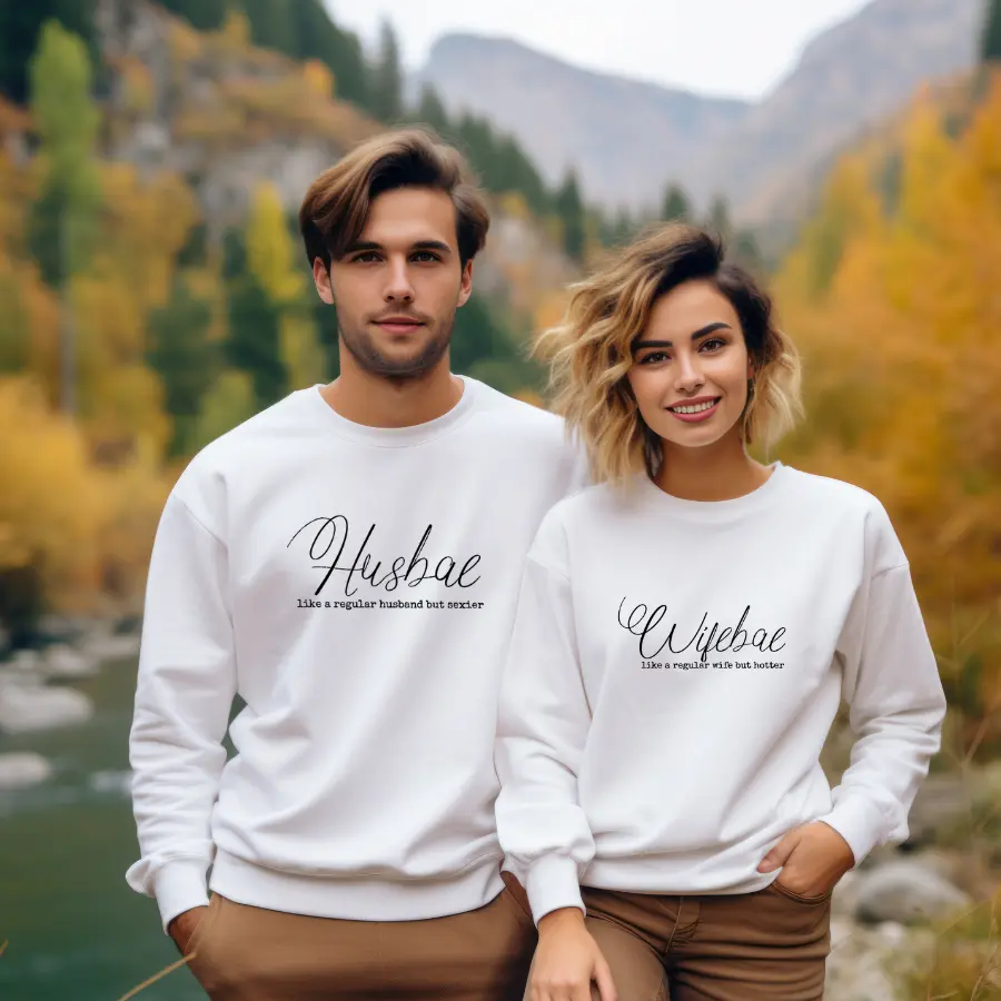 Gift Husbae _ WifeBae Matching Set, matching sweatshirt, couples matching, couples crewneck, matching sweaters, couple gifts