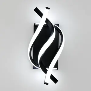 Modern LED Wall Light Home Decor, Dual Spiral Shape, Hard Wired / Option, Nordic Bedside Lamp for Living Room TV Background