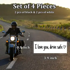 4Pcs I Love You Drive Safe Mirror Stickers, Cute Car Stickers for Women, Vinyl Car Decal for Rearview Mirror Window Windshield, Funny Car Accessories Valentines Day Gifts for Her, Him(Black&White)