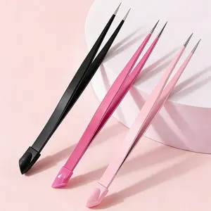 Silicone Tip Pointed Tweezers, Anti-Slip Precision Grip, Easily Remove Fine Eyebrow Facial Hair, Professional Beauty Tool, Portable Travel Home Use, Affordable Makeup Tools, Gifts for Women, Mother's Day Gift