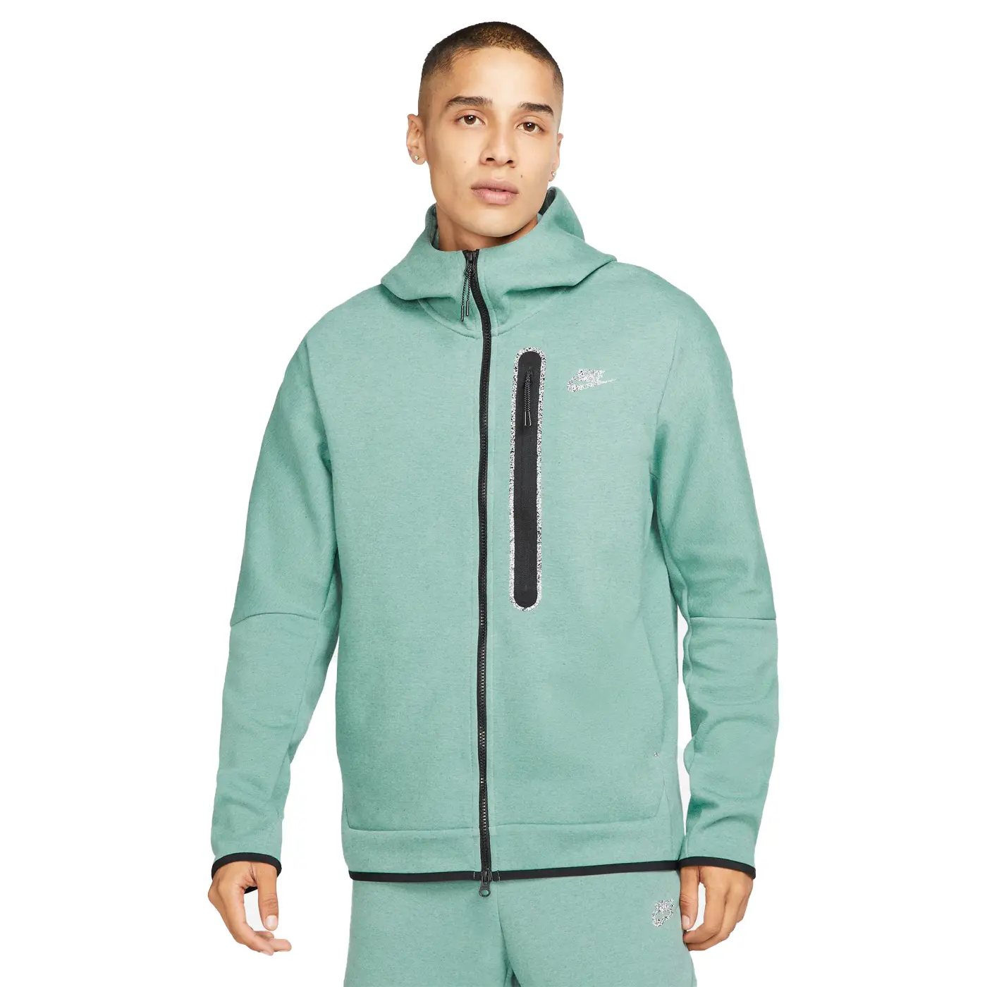 NIKE Men's Bicostal Tech Fleece Full-Zip Hoodie, Casual Long-Sleeve Zip-Up Hoodie, Comfortable Menswear Sweatshirts