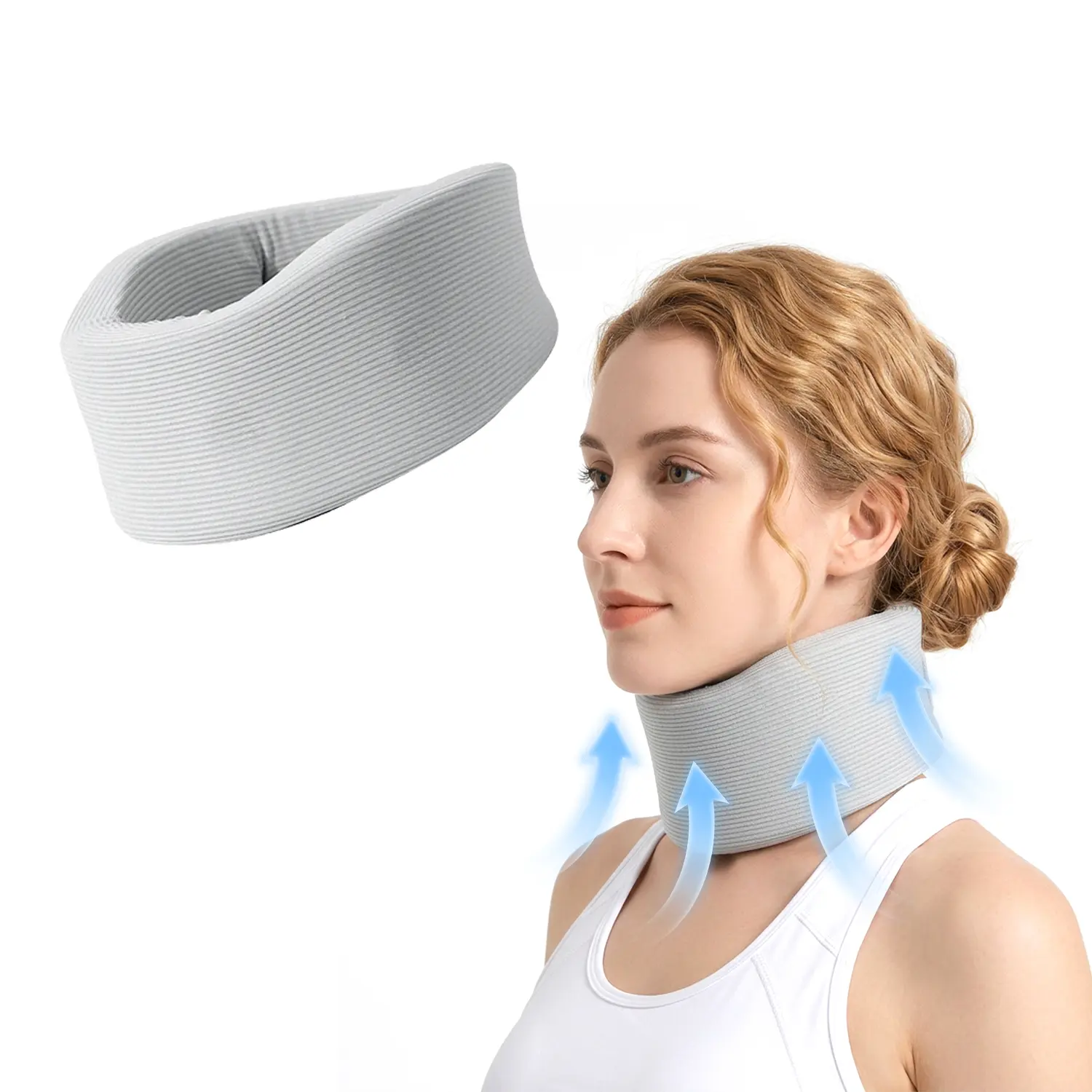 Cervical Collar Neck Brace and Support for Women & Men - Soft Foam Brace - Comfortable Wrap Adjustable One Size