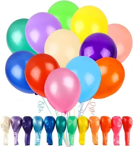 120-Count Assorted 12-Inch Rainbow Latex Balloons in 12 Vibrant Colors—Perfect for Birthday Parties, Baby Showers