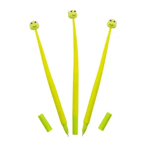 8 1/2" Silicone Wiggle Pens with Smiling Frog Topper - 12 Pc.