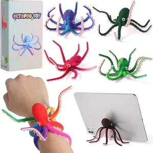 Octopus Fidget Toy with Suction Cups – Silicone Stress Relief and Sensory Play Desk Toy, Bendable Tentacles for Creative Poses, Portable Gift for Kids, Teens and Adults fathersdaygiftideas