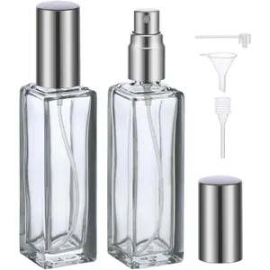 2pcs Empty Glass Spray Bottles Atomizer,20ml Refillable Perfume Bottle Travel,  Mini Pocket Leakproof Fine Mist Sprayer for Perfume  Fragrance Container Set Travel Accessory Cosmetic Lightweight Makeup Daily