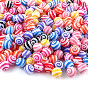 20pcs silicone printed whirlwind beads, suitable for DIY jewelry making - creative keychains, bracelets, earrings, fashionable lanyards, mobile phone pendants, handicrafts, pen beads, Diy Mix Beads