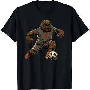 Funny Bigfoot Sasquatch For Men Women Coach Player Soccer T-Shirt Stylish Cotton Tee