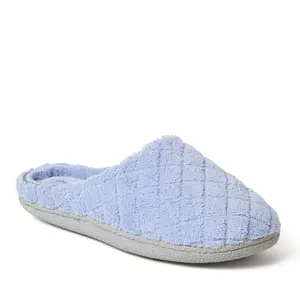 Dearfoams Women's Leslie Quilted Microfiber Terry Memory Foam Clog House Slipper